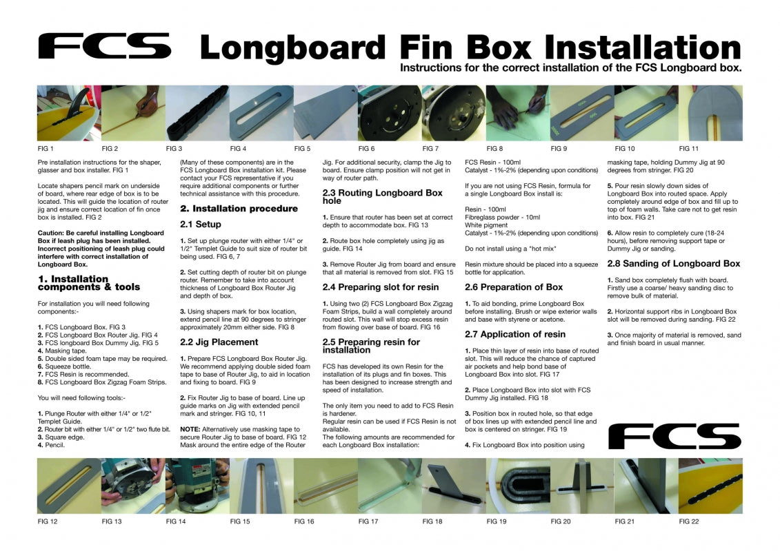 FCS Longboard Fin Box